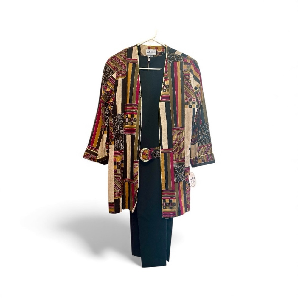 True Vintage 80s/90s Ashley 26 Multicolor Geometric Blazer, Belt & Dress Set 10
